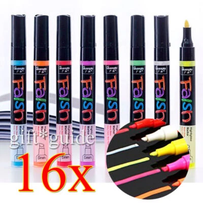 16x Kreidestifte Kreidemarker Flüssigkreide abwischbar Kreide Marker NUR 1€/Stk! - Bild 1 von 4