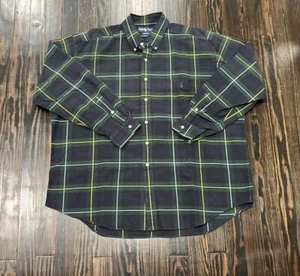 Ralph Lauren Long Sleeve Button Down Big Shirt Men’s XL Plaid Green Blue Cotton - Picture 1 of 4