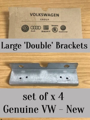 VW Transporter T5 T6 - REINFORCEMENT PLATE BRACKETS x 4 - REAR SEATS - GENUINE - Image 1 of 4