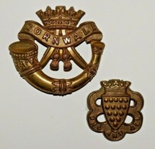 BRITISH MILITARY CAP BADGES, Duke of Cornwall's Light Infantry Cap & Collar