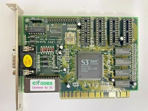 RARE VINTAGE CARDEX S3 TRIO64 PCI VGA CARD FCC ICUVGA-GW407 PN 9407-00 MXB31 - Picture 1 of 3