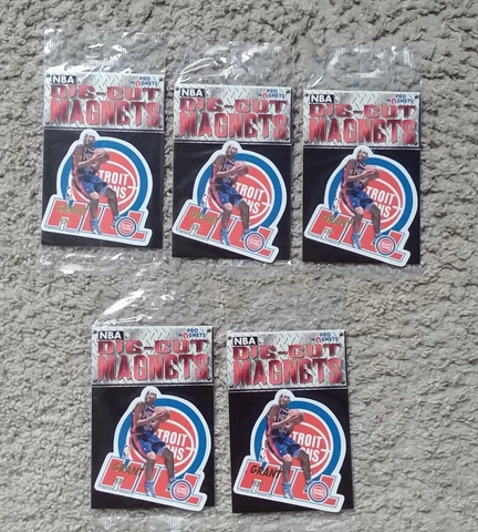 5 PACK of Grant Hill Magnets - Detroit Pistons NBA - Vintage 1996 - NEW Cover