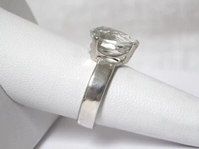 Anillo Topacio Blanco Natural Talla 5 Plata de Ley 925 Hecho en EE. UU. 3,50ct Pera Foto 1 de 4