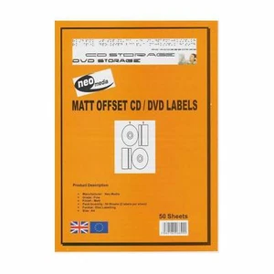 Étiquettes CD offset mat Neo Media A4 2 étiquettes par page - 50 feuilles - Photo 1/1
