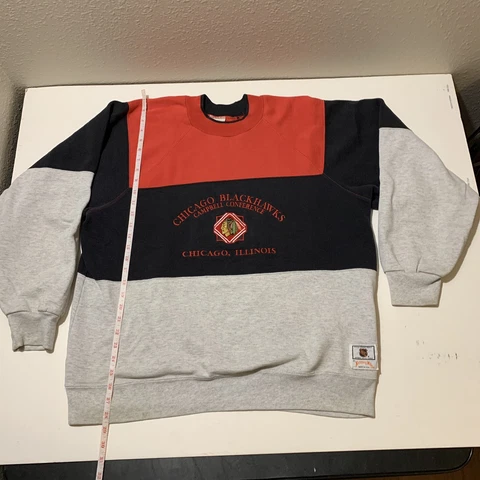 Vintage Nutmeg Chicago Blackhawks NHL Ice Hockey Crewneck Sweatshirt XL cut sew Cover