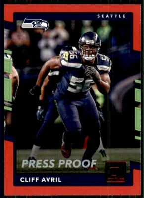 2017 Donruss Press Proof Red Cliff Avril Seattle Seahawks #264 - Image 1 of 2