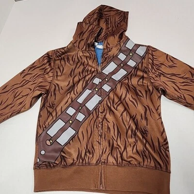 Kid’s Star Wars Chewbacca Costume Hoodie Size Medium S Sweatshirt Full Zip Up - Image 1 of 4