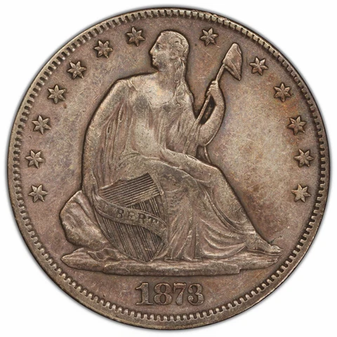1873-CC 50C PCGS VF35 Seated Liberty Silver Half Dollar No Arrows 060891 Cover