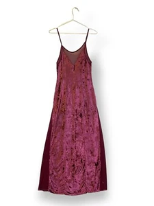 Free People Velvet Midi Slip Dress Burgundy Size Small sleeveless - Picture 1 of 5