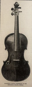 Ilustración litográfica original de violín Paganini de 1893 - Imagen 1 de 1