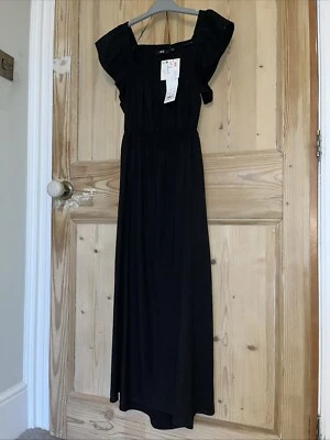 UNIQLO : C Clare Waight Keller SIZE M BLACK Linen Blend Gathered Open Back Dress - Image 1 of 4