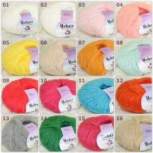 Sale 1SkeinsX25gr Soft Lace Crochet Acrylic Wool Mohair Wrap Hand Knit Yarn - Picture 1 of 74