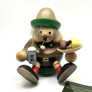 Richard Glasser Bayrischer Mann sitzend mit Bier Essen Räuchermann Germany 5 1/2 - Bild 1 von 10