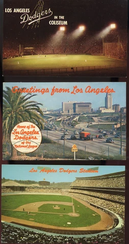 Los Angeles Dodgers  Postcards - Vintage 1959 to 1985 ( 4 Total ) Ex. Cond Cover