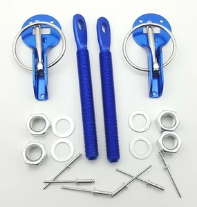 Universal Competition Schnellspanner Motorhaube Stift Set Slide Typ, Stahl Nickel Blau - Bild 1 von 1