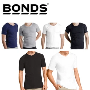 Bonds Crew V Neck Raglan Blank Plain Basic Men T‑shirt Tee Black White Blue Grey - Picture 1 of 2