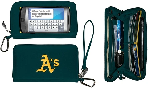 New Touch Screen Smartphone Deluxe Wallet MLB OAKLAND ATHLETICS A'S Green gift Cover