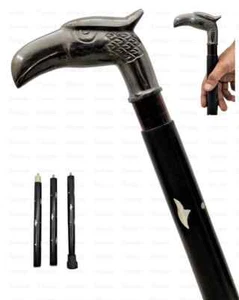 Handmade Running Eagle Wood Walking Cane Stick Designer Brass Handle 37'' style - Picture 1 of 6