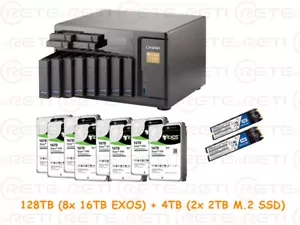 €6960+VAT QNAP TVS-1282T 128TB(8x16TB EXOS X18) i7 3.6GHz 64GB + 4TB M.2 SSD WD - Picture 1 of 1