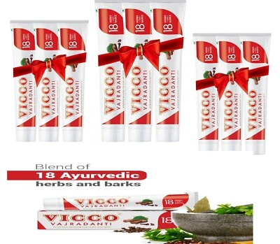 Vicco Vajradanti Ayurvedic Toothpaste 100g x 10 | Herbal | Bad Breath Care - Image 1 of 4