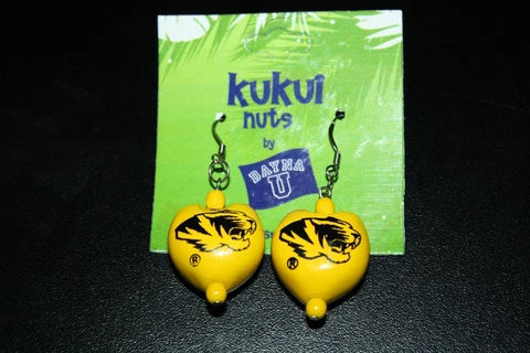 MISSOURI TIGERS KUKUI NUT EARRINGS (New In Package) Cover