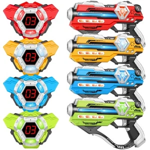 Laser Tag Guns Set of 4 Laser Tag Guns with Digital LED Score Display Vests,G... - Picture 1 of 6