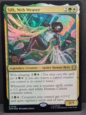 Silk, Web Weaver PreReelease FOIL Marvel's Spider-Man MTG Magic NM - Image 1 of 2