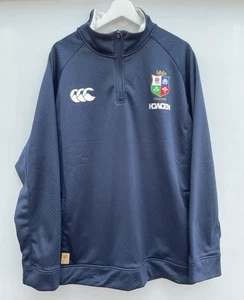 British Lions 2025 Rugby Training Top Canterbury Blue 1/4 Zip Fleece Mens 2XL - Picture 1 of 9