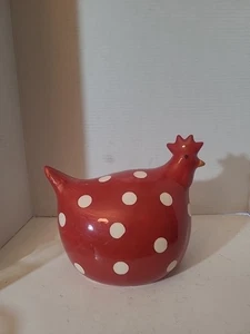 La Dolce Vita Hen House Collection Red  Polka Dot Chicken Farmhouse 8"×10" - Picture 1 of 6
