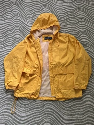 Abrigo de lluvia vintage años 90 London amarillo niebla para hombre chaqueta grande estilo retro  Foto 1 de 4