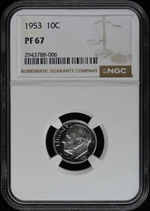 1953 Roosevelt Dime (Silver) 10C NGC PR67 - Picture 1 of 2