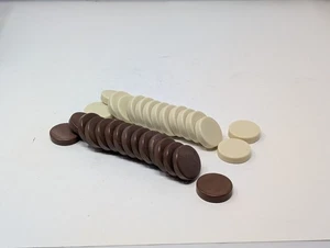 Backgammon Ersatzteile 15 rotbraune & 15 elfenbeinfarbene Mover Teile - Bild 1 von 3