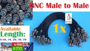 1x BNC Male to BNC Male Extend Coaxial Cable RG58 50Ω Ohm For CCTV Camera AU - Picture 1 of 1