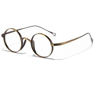 Round Vintage Titanium Eyeglasses Frames Mens Womens Classic Retro Spectacles w - Picture 1 of 28