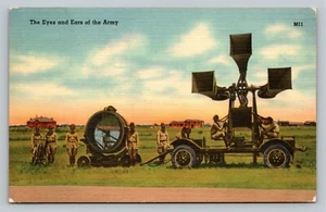 The Eyes and Ears of the US Army Searchlights Soldiers Vintage Unused Postcard - Picture 1 of 2
