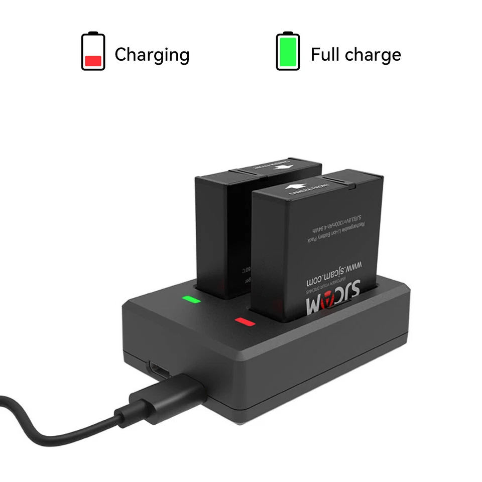 3,7 V 900mAh Akku oder USB Dual Ladegerät für SJ4000 Action Sport Kamera DHL - Bild 1 von 4