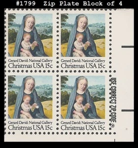 USA3 #1799 MNH ZIP PB4 Christmas Virgin and Child - Bild 1 von 1