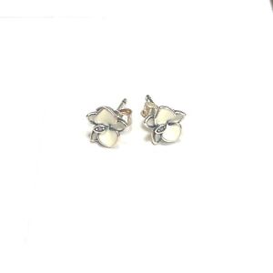 New! Authentic Pandora White Orchid Earrings #290749EN12