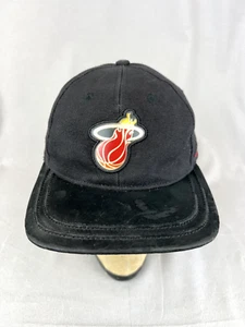 Vintage Miami Heat Hat Strap Back Nike Black 90s Logo Cotton Cap NBA Emblem - Picture 1 of 11