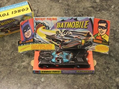Corgi 267 Batmobile 1st Edition 1966 Original Box with Plinth Rockets Collector - Image 1 of 4