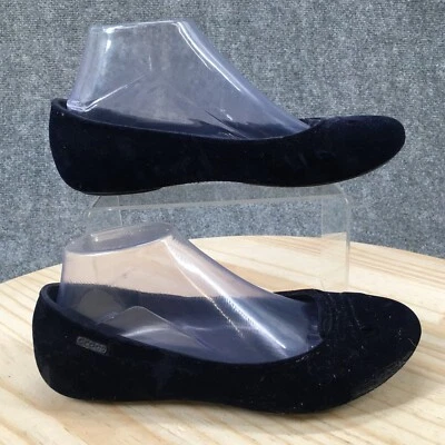 Crocs Shoes Womens 7 Ballet Flats Slip On Comfort Round Toe Blue Faux Suede - Image 1 of 4