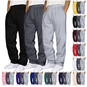 Men's 3PC Casual Pants Sweatpants Solid Color Running Fitness Pants - Picture 1 of 60