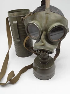 Swiss Army military gas mask ABC glasses vintage FEGA 1942 WW2 World War Civile - Picture 1 of 10