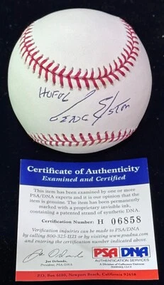 Gene Elston "HOF 06" inscription HALL OF FAME Announcer Signed baseball Auto PSA - Image 1 of 4