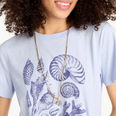 Camiseta J Crew NUEVA CON ETIQUETAS Broken-In Jersey Seashell en Azul Periwinkle Suave | Talla S Foto 1 de 3