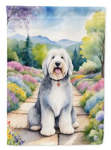 Old English Sheepdog Spring Path Flag Garden Size DAC6682GF - Picture 1 of 3