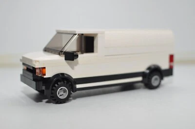 Custom White Service Work Van Model Built and compatible with LEGO® Bricks - Image 1 of 4