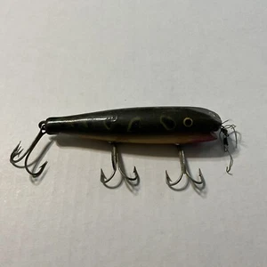 Vintage WOODEN Creek Chub Green Frog Fishing Lure - Picture 1 of 8