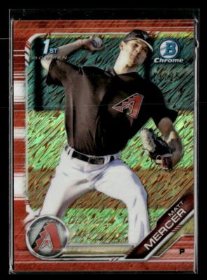 2019 Bowman #BCP-120 Matt Mercer Chrome Prospects Orange Shimmer Refractor #/25 - Image 1 of 2