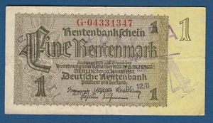 1 Mark 1937. Germany Rentenmark, stamp Serbia - UNISTITI ! - Picture 1 of 2